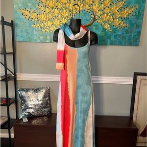 New Beautiful Maxi Dress w/ matching scarf